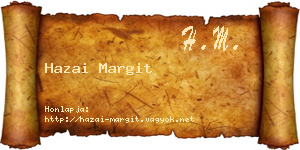 Hazai Margit névjegykártya